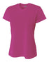 A4 Women's Short Sleeve V-Neck Birds Eye Mesh Tee (NW3254), Color 'Fuchsia'